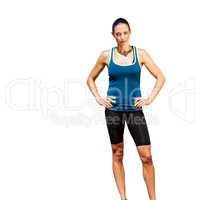 Sportswoman posing on a white background