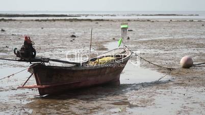 wooden boat aground