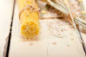 organic Raw italian pasta and durum wheat
