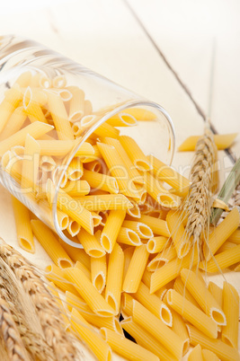 Italian pasta penne with wheat