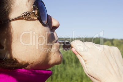 Woman with whistle