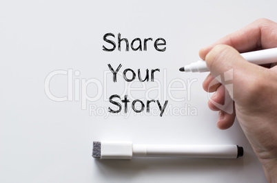 Share your story written on whiteboard