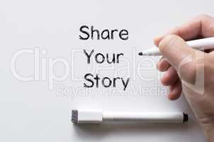 Share your story written on whiteboard