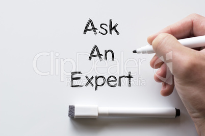 Ask an expert written on whiteboard