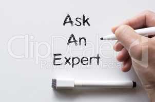 Ask an expert written on whiteboard