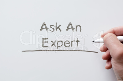 Ask an expert written on whiteboard