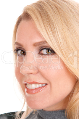 Closeup portrait of beautiful blond woman.