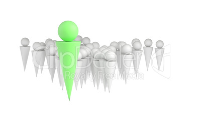 Leader businessman concept, 3d illustration