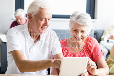 Seniors using a tablet