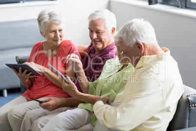 Seniors using tablets
