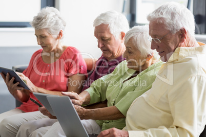 Seniors using tablets