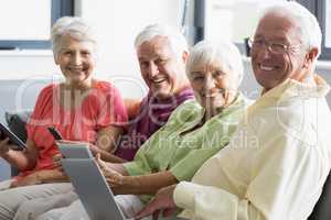 Seniors using tablets