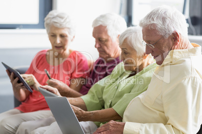 Seniors using tablets