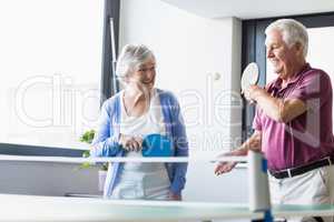 Seniors playing ping-pong