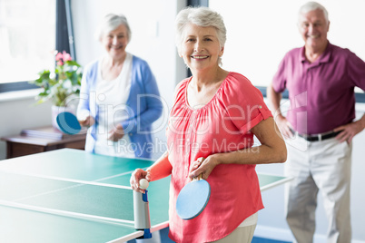 Seniors playing ping-pong