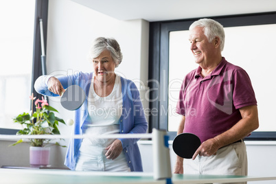 Seniors playing ping-pong