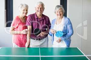 Seniors playing ping-pong