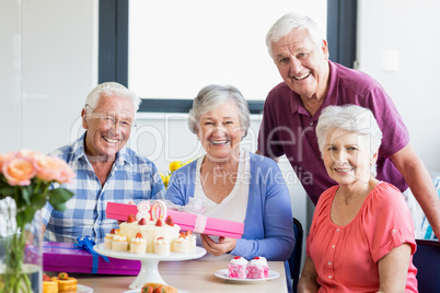 Seniors celebrating a birthday