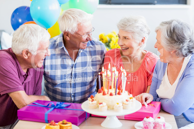 Seniors celebrating a birthday Seniors celebrating a birthday