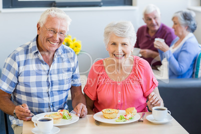 Senior couple having lunch together