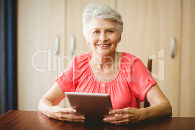 Senior woman using a tablet