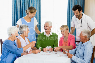 Seniors playing cards