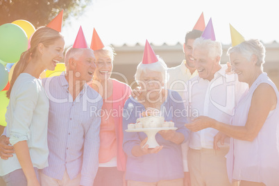 Seniors celebrating a birthday