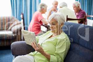 Senior woman using a tablet