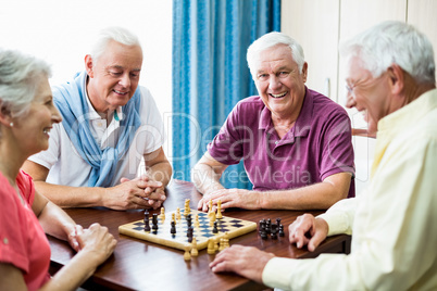 Seniors playing chess