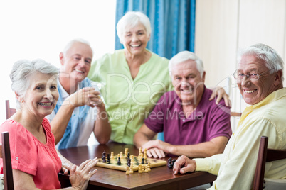 Seniors playing chess
