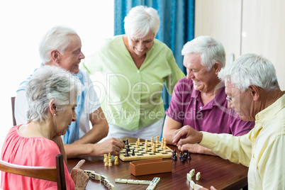 Seniors playing games