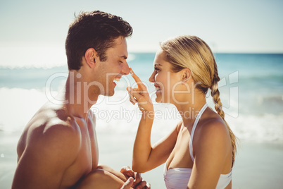 Couple having fun on beach