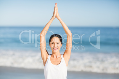 Woman performing yoga