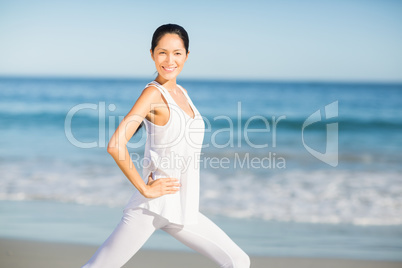 Portrait of young woman doing yoga