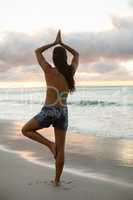 Woman performing yoga