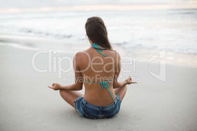 Woman performing yoga