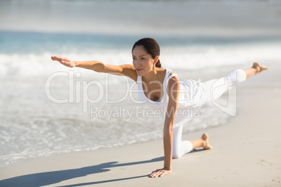 Young woman performing yoga