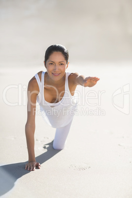 Young woman performing yoga