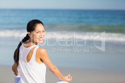 Portrait of beautiful woman performing yoga