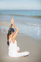 Woman performing yoga