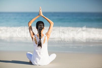 Woman performing yoga