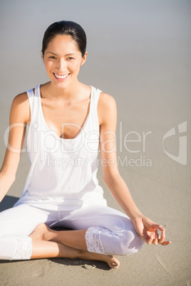 Portrait of woman performing yoga