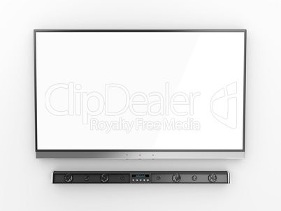Flat screen tv and soundbar