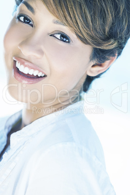 Beautiful Mixed Race Woman Laughing