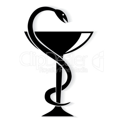 Pharmacy symbol medical snake and cup