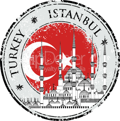 Grunge rubber stamp with words Istanbul, Turkey inside, vector illustration