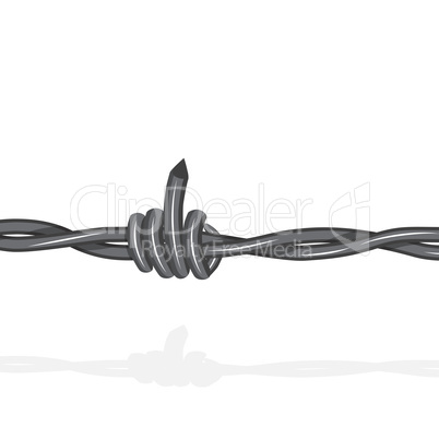 Barbed lookslike fuck off with the middle finger wire seamless background. Vector fence illustration isolated on white. Protection concept design.