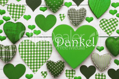 Green Heart Texture With Danke Means Thank You