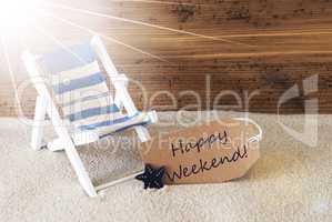Summer Sunny Label And Text Happy Weekend