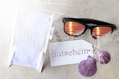 Sunny Flat Lay Summer Label Gutschein Means Voucher